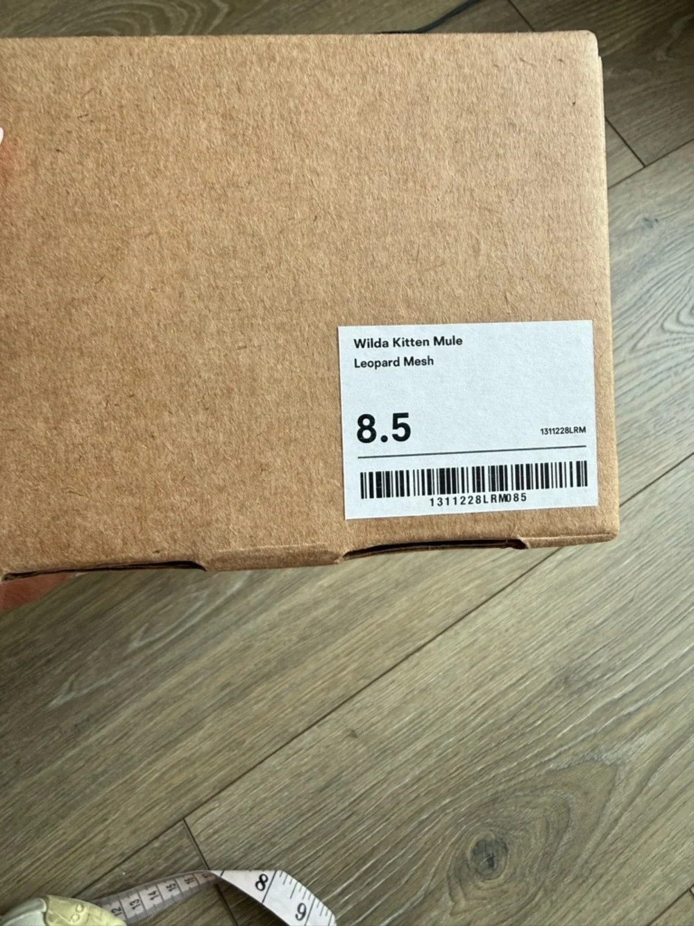 Reformation Wilda Kitten Heel Mules in a leopard print mesh fabric NWT - Picture 8 of 14